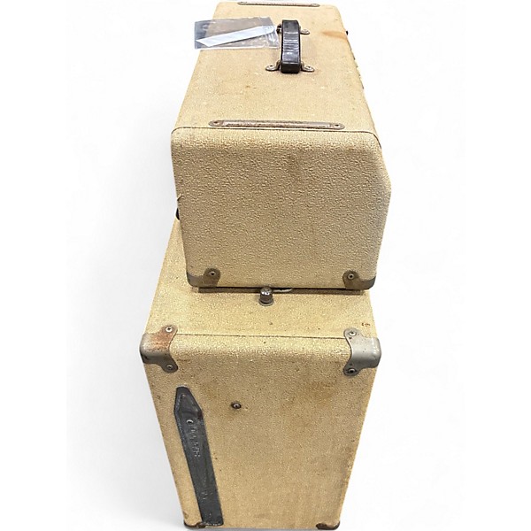 Vintage 1962 Fender 1962 Fender Bass Man Blonde Oxblood Piggy Back Set Tube Bass Amp Head