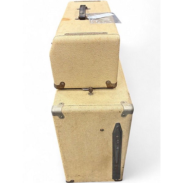 Vintage 1962 Fender 1962 Fender Bass Man Blonde Oxblood Piggy Back Set Tube Bass Amp Head