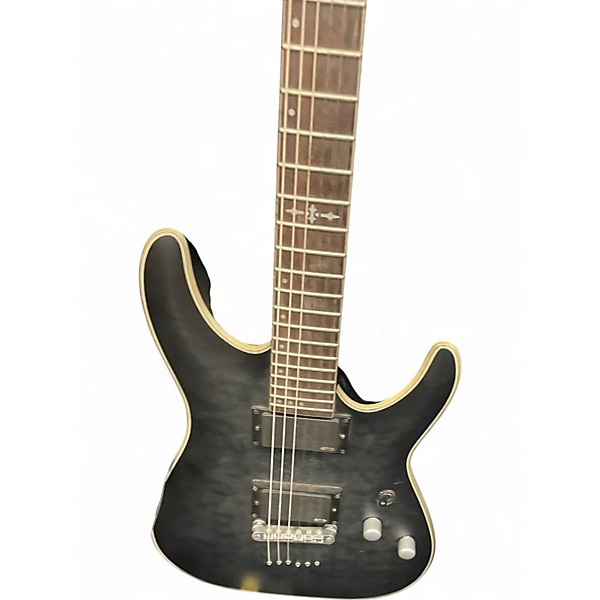 Used Schecter Guitar Research C1 Platinum Trans Black Solid Body Electric Guitar