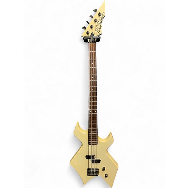 Used B.C. Rich Warlock Bass Platinum Series Ivory White Electric Bass Guitar