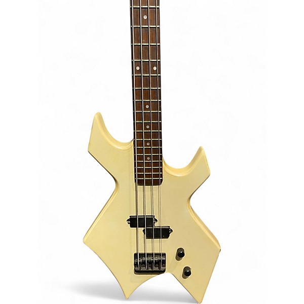 Used B.C. Rich Warlock Bass Platinum Series Ivory White Electric Bass Guitar