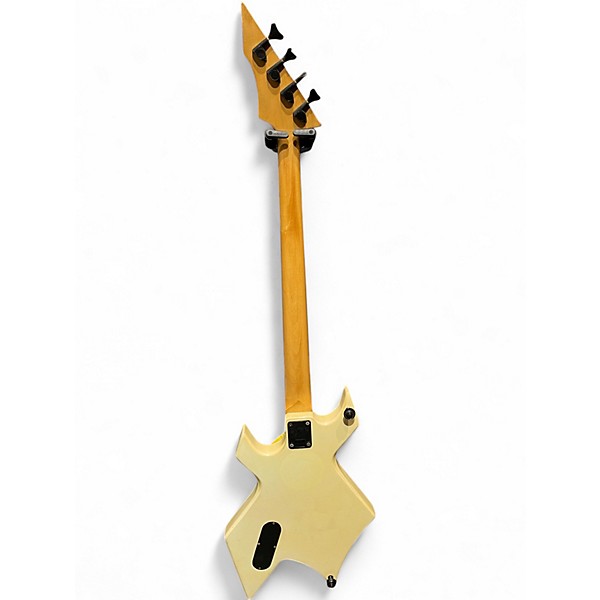 Used B.C. Rich Warlock Bass Platinum Series Ivory White Electric Bass Guitar