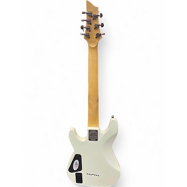 Used Schecter Guitar Research Demon 7 String white Solid Body Electric Guitar