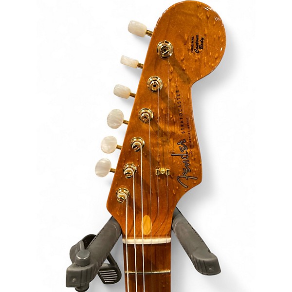 Used Fender 2024 Am Custom NOS Strat 2 Tone Sunburst Solid Body Electric Guitar