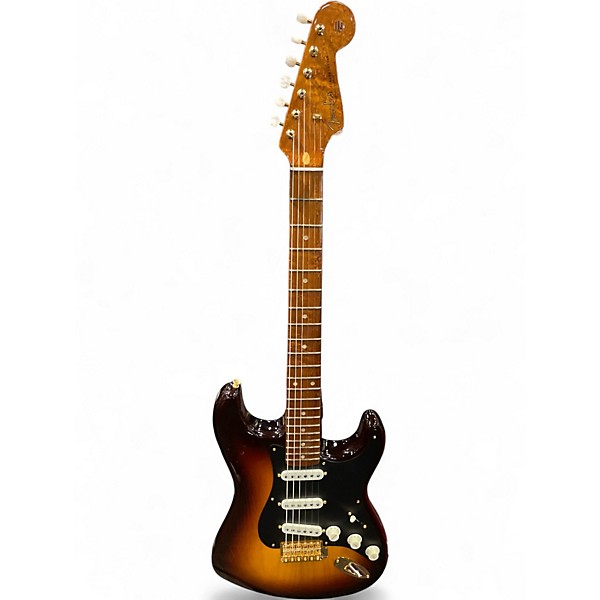 Used Fender 2024 Am Custom NOS Strat 2 Tone Sunburst Solid Body Electric Guitar