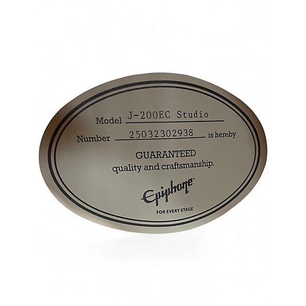 Used Epiphone J-220EC Studio Ebony Burst Acoustic Guitar