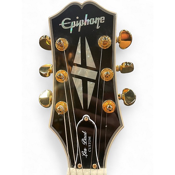 Used Epiphone Les Paul Custom Alpine White Solid Body Electric Guitar