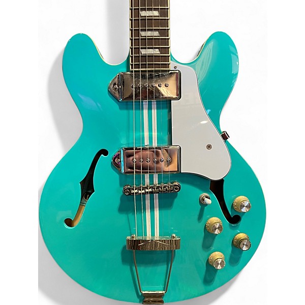 Used Epiphone Casino Coupe Turquoise Hollow Body Electric Guitar