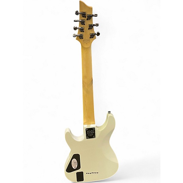 Used Schecter Guitar Research Demon 7 String Vintage White Solid Body Electric Guitar