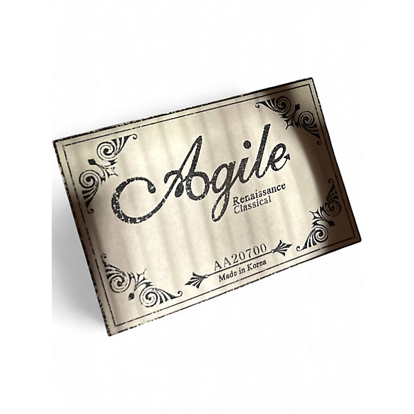 Used Agile Renaissance Multiscale Fan Fret Natural Classical Acoustic Electric Guitar