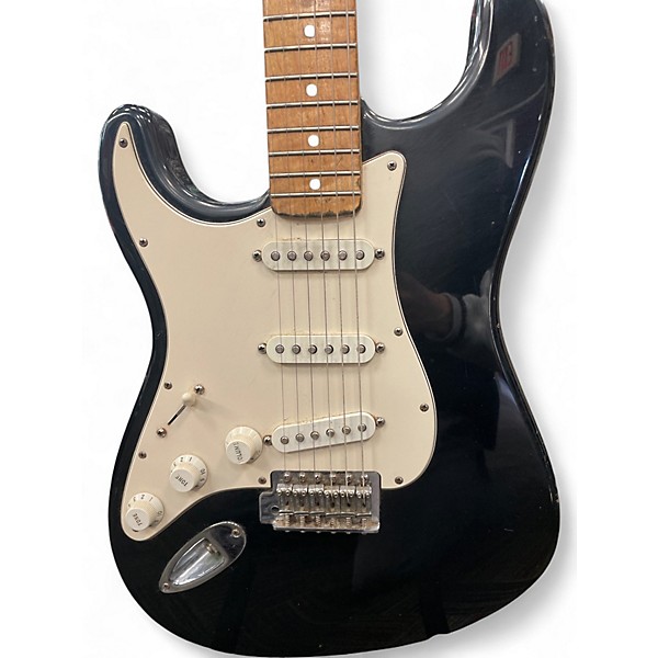 Used Fender Standard Stratocaster Left Handed Black and White Electric Guitar