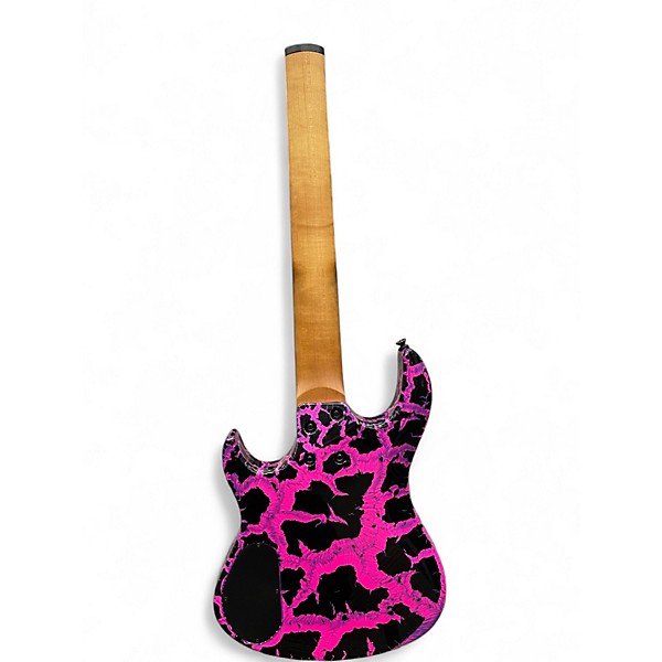 Used Kiesel Osiris 7 Headless Pink and Black Crackle Solid Body Electric Guitar