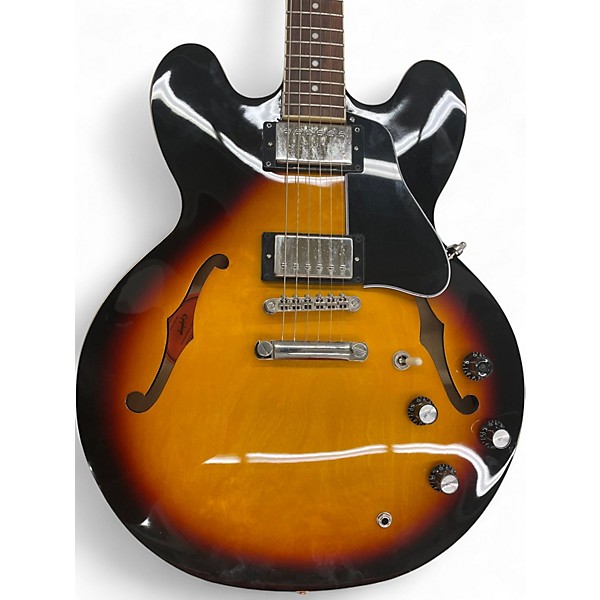Used Epiphone ES335 3 Tone Sunburst Hollow Body Electric Guitar