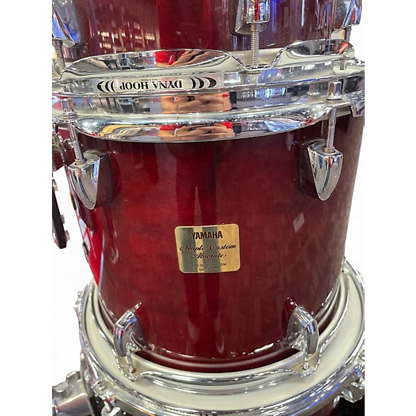 Used 2000 Yamaha 4 Piece CUSTOM MAPLE ABSOLUTE CHERRY RED Drum Kit