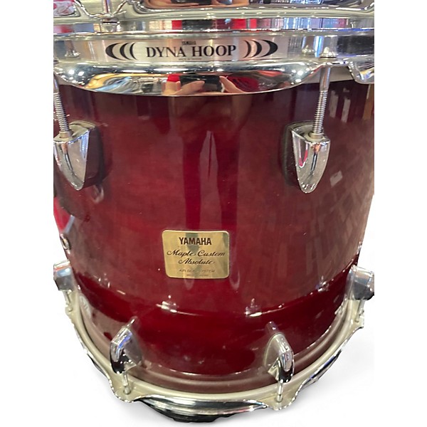 Used 2000 Yamaha 4 Piece CUSTOM MAPLE ABSOLUTE CHERRY RED Drum Kit