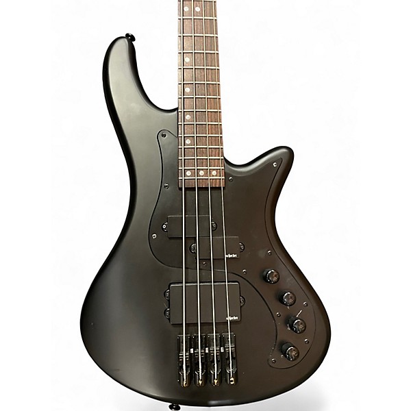 Used Schecter Guitar Research Stiletto Stealth 4 Satin Black Electric Bass Guitar