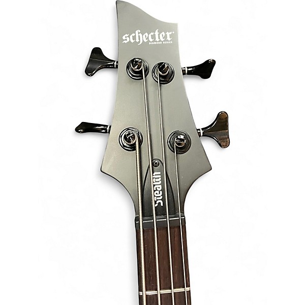 Used Schecter Guitar Research Stiletto Stealth 4 Satin Black Electric Bass Guitar