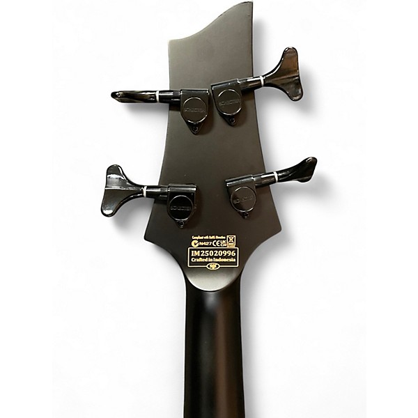 Used Schecter Guitar Research Stiletto Stealth 4 Satin Black Electric Bass Guitar