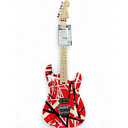 Used EVH Striped Series RED AND BLACK Solid Body Electric Guitar