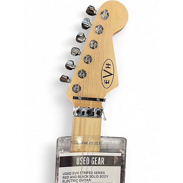 Used EVH Striped Series RED AND BLACK Solid Body Electric Guitar