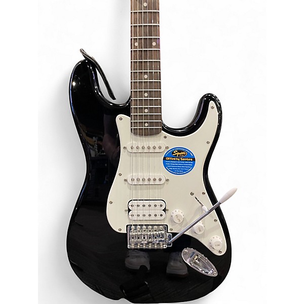 Used Squier Affinity Stratocaster Black Solid Body Electric Guitar