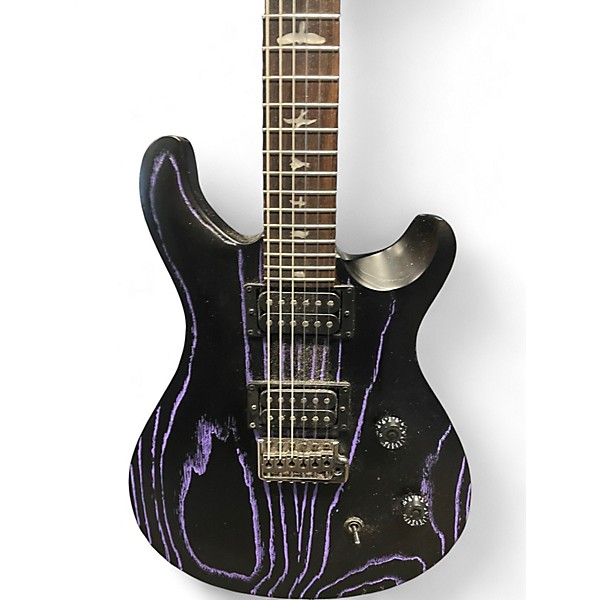 Used PRS Swamp Ash CE Sandblasted Black and Purple Solid Body Electric Guitar