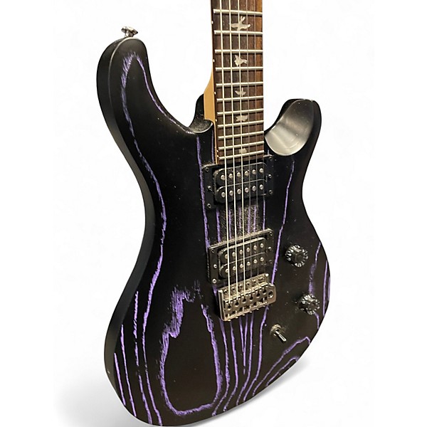 Used PRS Swamp Ash CE Sandblasted Black and Purple Solid Body Electric Guitar