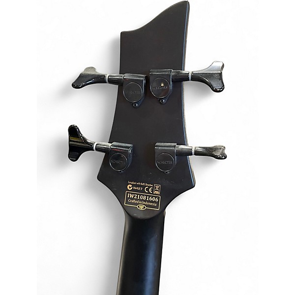 Used Schecter Guitar Research Stiletto Stealth Stealth Black Electric Bass Guitar