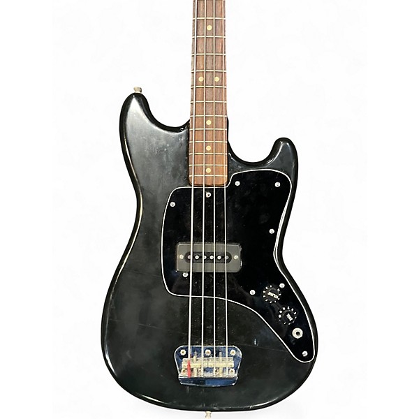 Vintage 1976 Fender Musicmaster Black Electric Bass Guitar