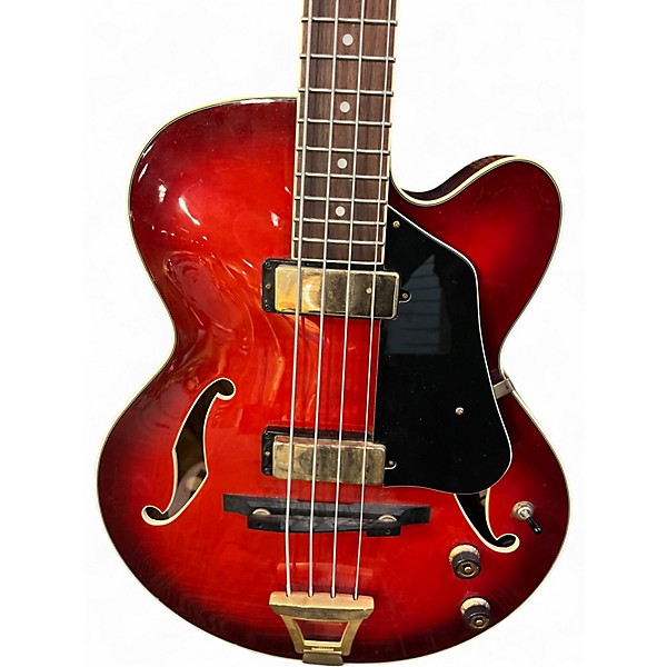 Used Ibanez AEB200 Candy Red Burst Electric Bass Guitar