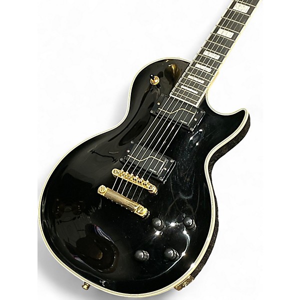 Used 2023 Epiphone Matt Heafy Les Paul Custom Black and Gold Solid Body Electric Guitar