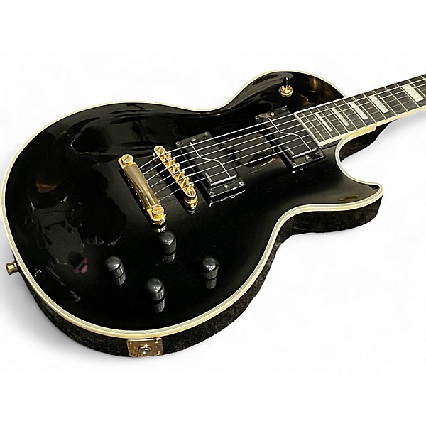 Used 2023 Epiphone Matt Heafy Les Paul Custom Black and Gold Solid Body Electric Guitar