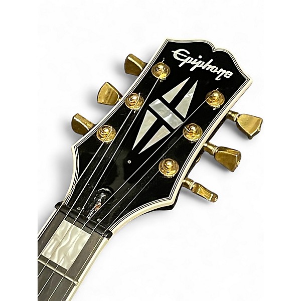Used 2023 Epiphone Matt Heafy Les Paul Custom Black and Gold Solid Body Electric Guitar