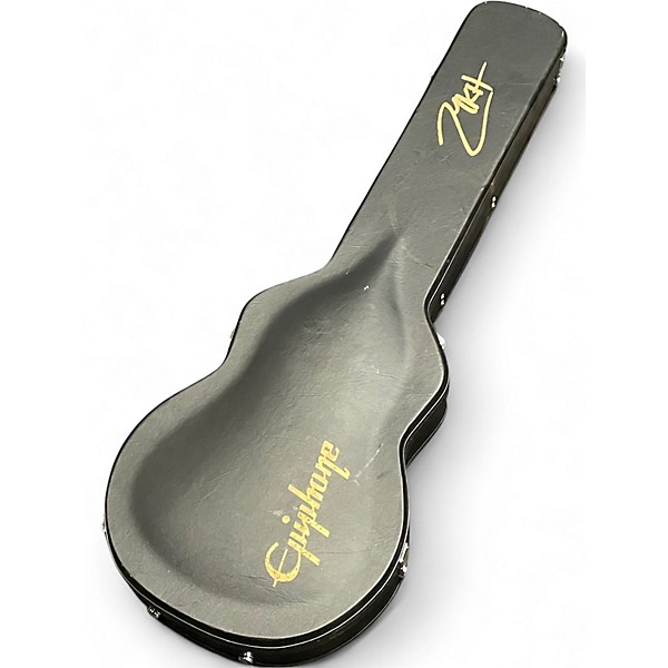 Used 2023 Epiphone Matt Heafy Les Paul Custom Black and Gold Solid Body Electric Guitar