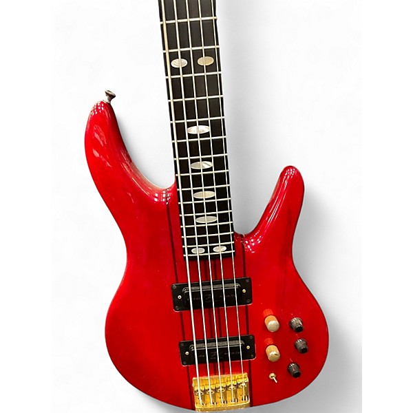 Used 1989 Peavey TL-5 TRANS RED Electric Bass Guitar