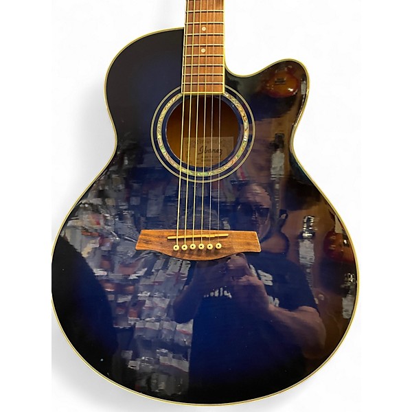 Used Ibanez AEL20E Blue Burst Acoustic Electric Guitar