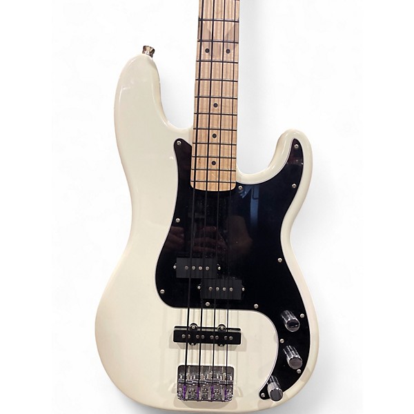 Used Squier Precision Bass Olympic White Electric Bass Guitar