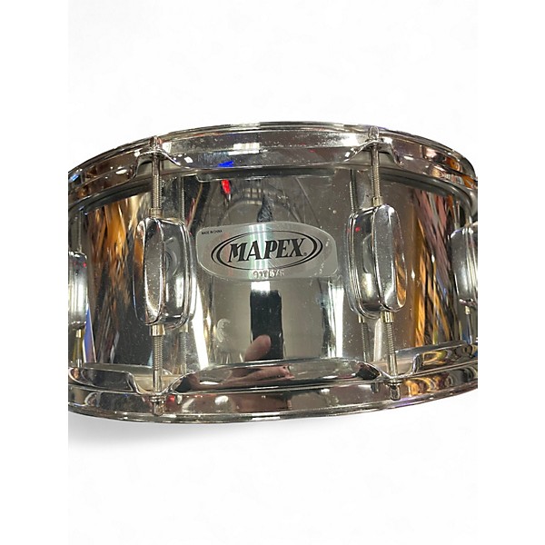 Used Mapex 14X6  STEEL SNARE Metallic Silver Drum