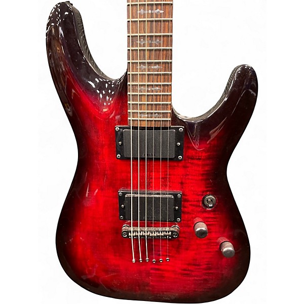 Used Schecter Guitar Research Demon 6 Trans Red Solid Body Electric Guitar