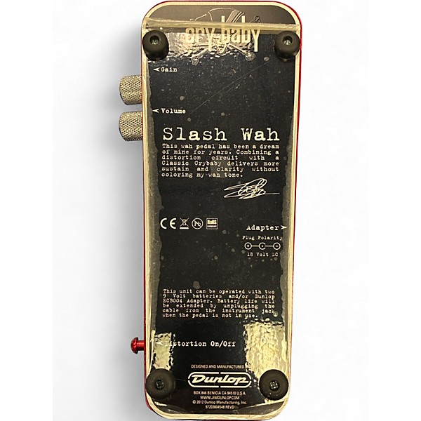 Used Dunlop SW95 Cry Baby Slash Wah Effect Pedal