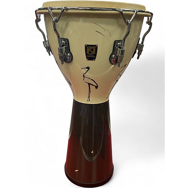 Used SONOR 12.5in African kpanlogo White/brown Drum