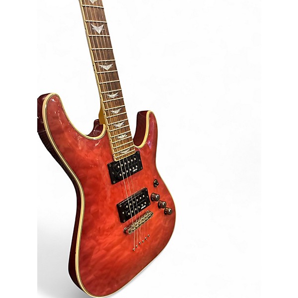 Used Schecter Guitar Research Omen Extreme 6 Pink Solid Body Electric Guitar