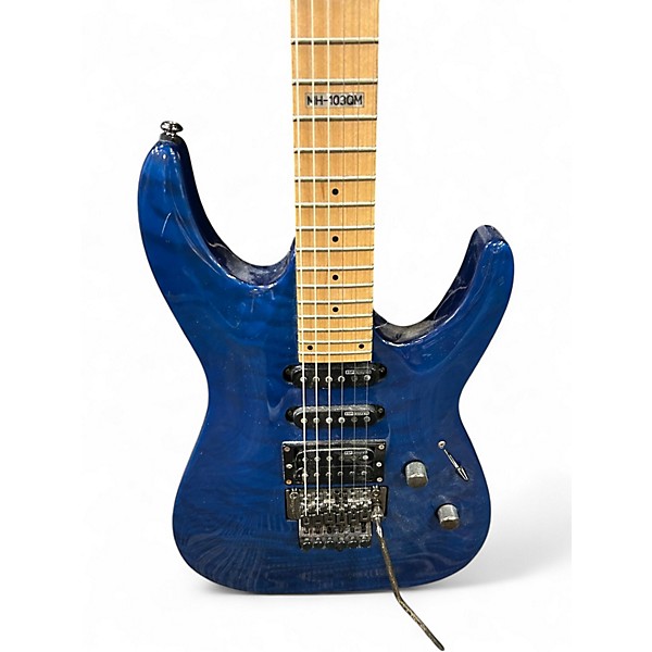 Used 2012 ESP MH103QMA Blue Solid Body Electric Guitar