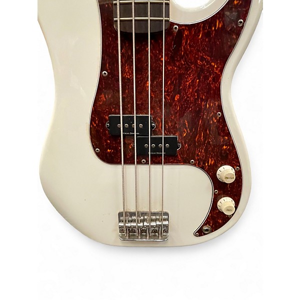 Used Squier Precision Bass White Electric Bass Guitar