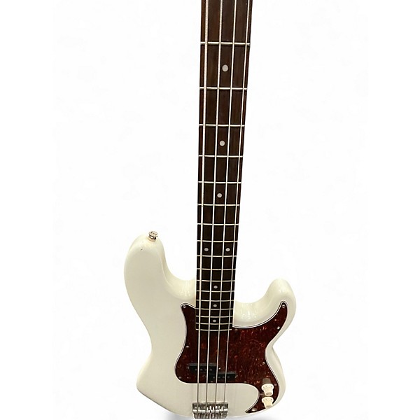 Used Squier Precision Bass White Electric Bass Guitar