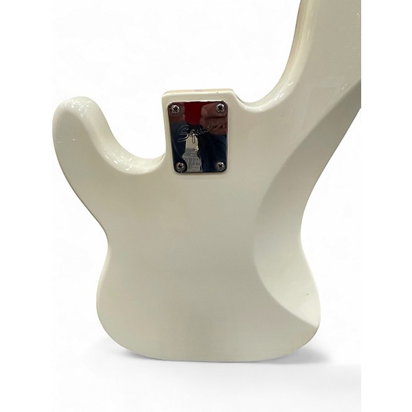 Used Squier Precision Bass White Electric Bass Guitar