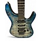Used Schecter Guitar Research Diamond Series PT Blue Flame Burst Solid Body Electric Guitar