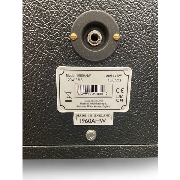 Used Marshall 1960AHW Hand Wired 120W 4x12 Slant Guitar Cabinet