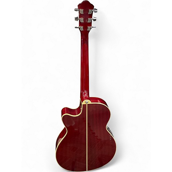 Used Ibanez AEG25E RED QUILTED Classical Acoustic Guitar