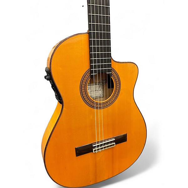 Used 2008 Cordoba 55FCE Thinbody Flamenco Natural Classical Acoustic Electric Guitar